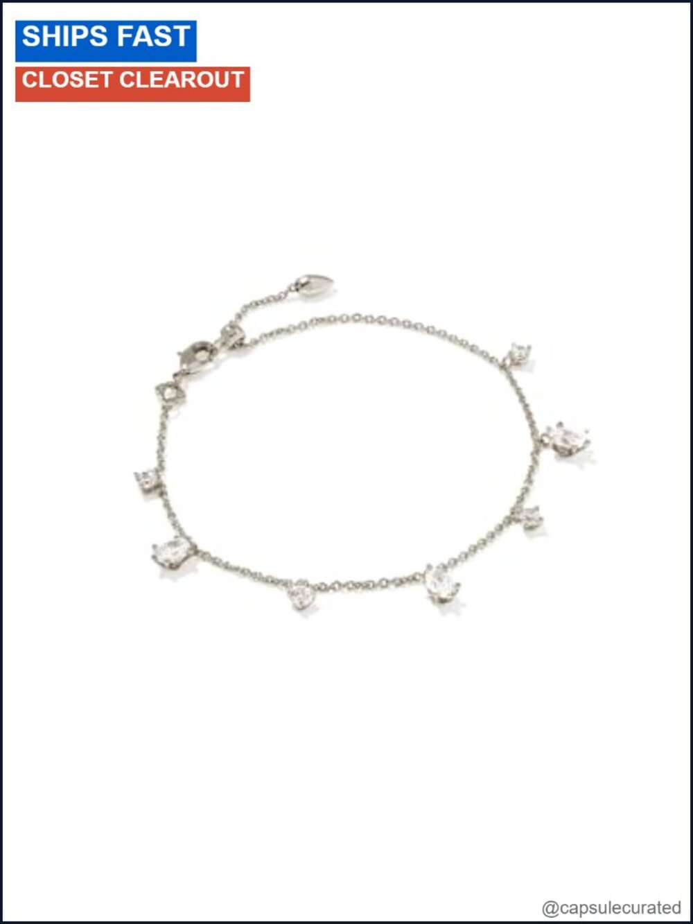 Kendra Scott Cailin Delicate Chain Bracelet Crystal Accent Adjustable Women